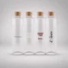 Bouteille en verre borosilicate transparent 1L avec bouchon en bois MAE LARGA