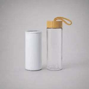 Bouteille en verre de 530 ml avec bouchon en bambou ZEN 53.