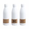 Bouteille métal blanc 750ml avec une bande en liège REVA.