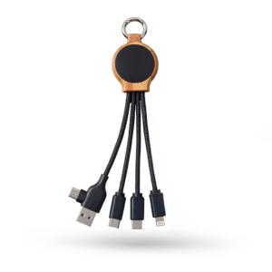 Câble porte clés recyclé 5-en-1 avec LED Bluetech