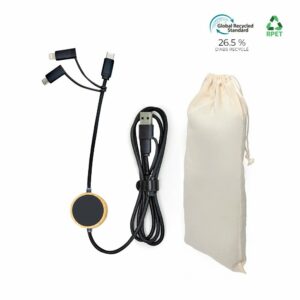 Câble recyclé 5-en-1 avec LED Bluetech