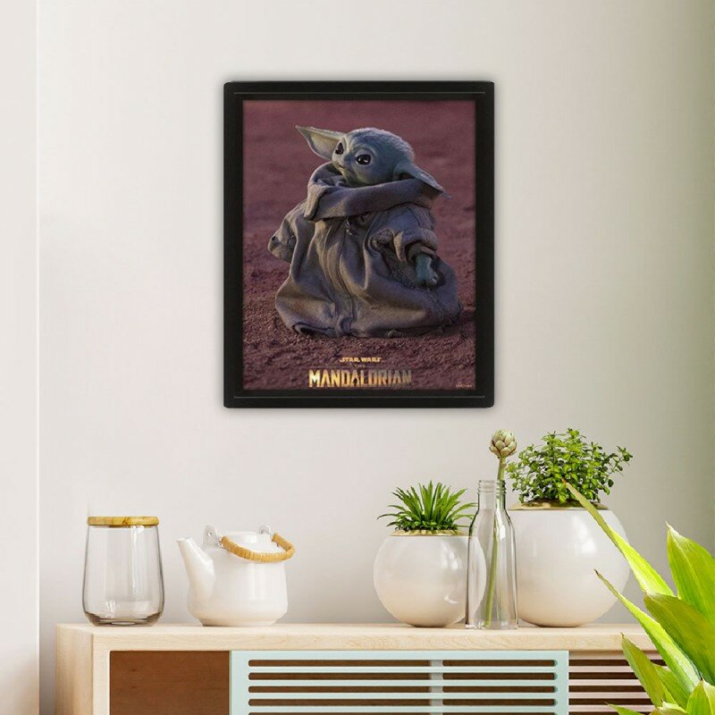 Cadre Bébé Yoda The Mandalorian Star Wars Effet Animé 3D Cadre Bébé Yoda The Mandalorian Star Wars Effet Animé 3D