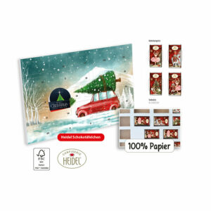 Calendrier de l'Avent à poser Heidel 100% papier impression personnalisée, 72 g