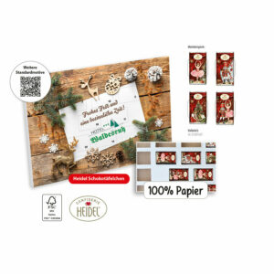 Calendrier de l'Avent de table HEIDEL 100% papier motif standard et repiquage, 72 g