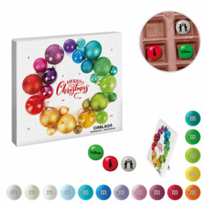 Calendrier de l'avent Mini – version écologique avec des Bonbons en chocolat M&M'S® personnalisés