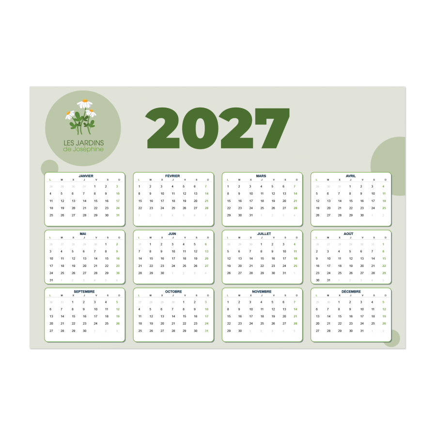 Calendrier person. carton Calendrier person. carton