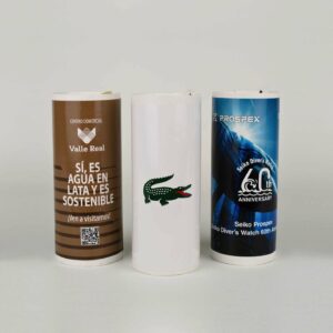Canettes d'eau en carton personnalisée de 25cl