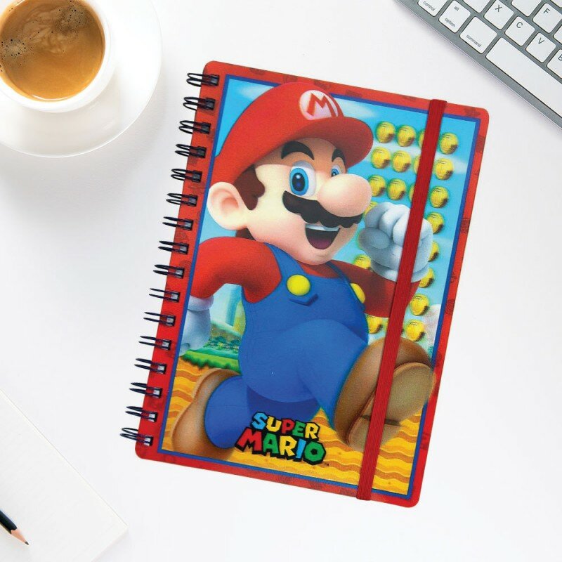 Carnet de Notes Super Mario Nintendo avec Couverture Animée Carnet de Notes Super Mario Nintendo avec Couverture Animée
