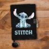 Carnet Secret Stitch Disney Fourrure Noire et Pompon