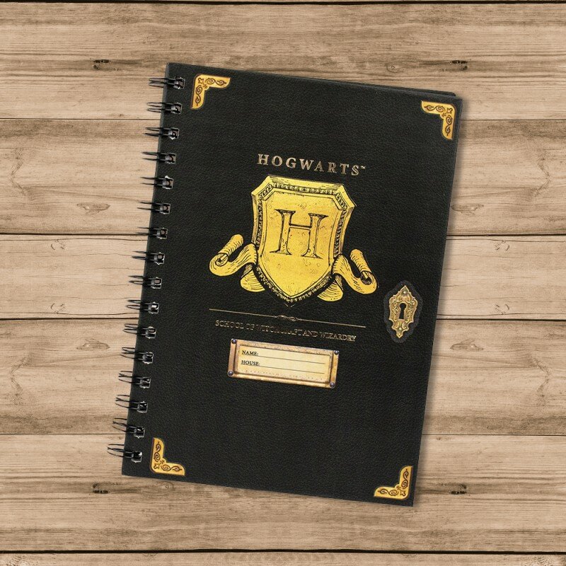 Carnet Spirales Harry Potter Poudlard Noir et Or Carnet Spirales Harry Potter Poudlard Noir et Or