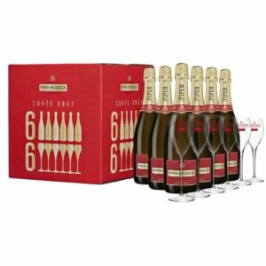 Champagne Piper-Heidsieck Brut - Coffret 6 Bouteilles 75 cl et 6 Flûtes