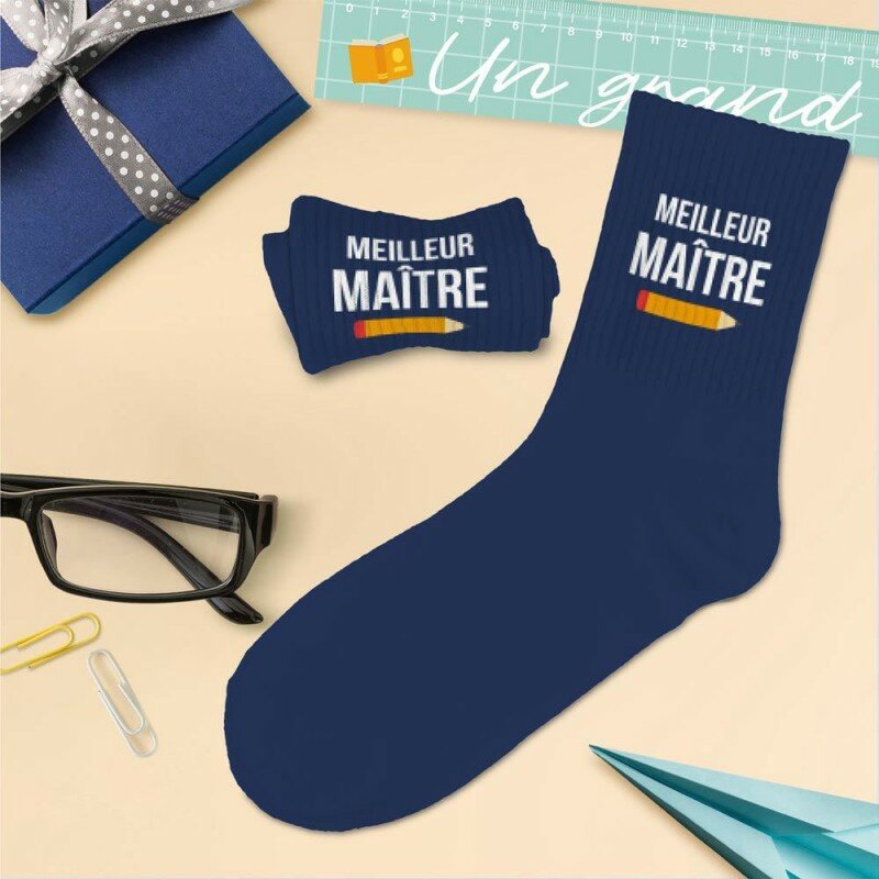 Chaussettes Meilleur Maître Bleu Nuit