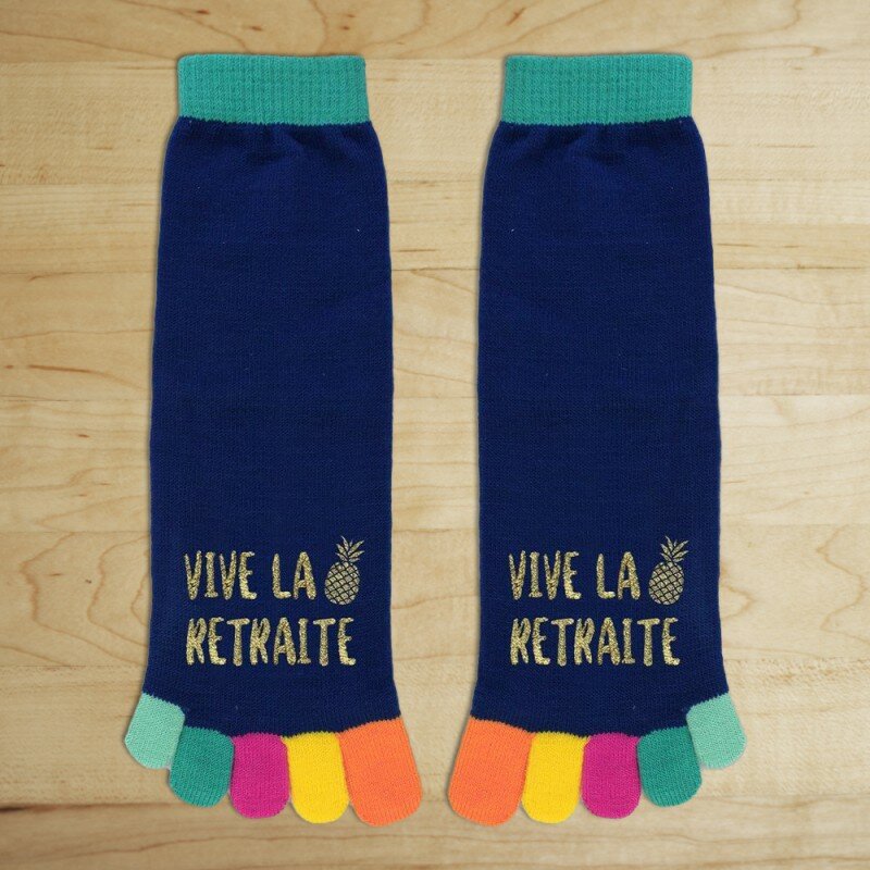 Chaussettes Orteils Multicolores Vive la Retraite Chaussettes Orteils Multicolores Vive la Retraite