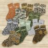 Chaussettes Paillettes Colorées Fantaisie Imprimé Félin