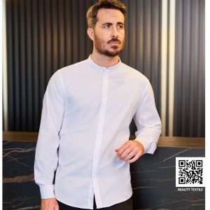 Chemise à manches longues à col Mao Velilla Homme