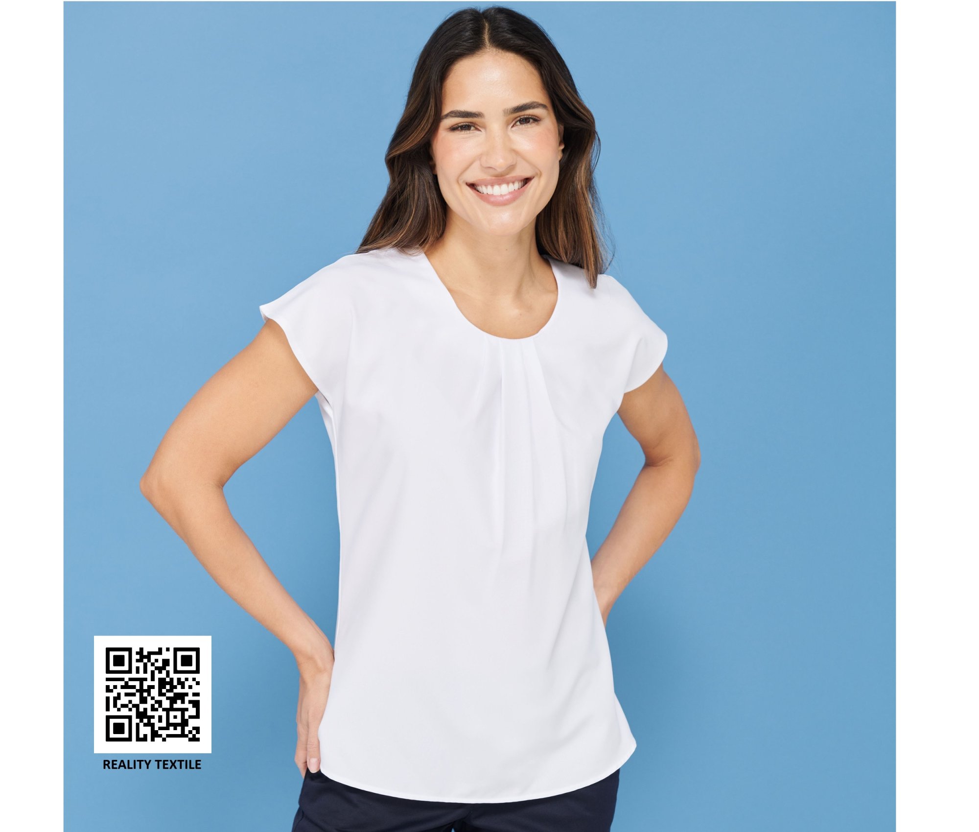 Chemise Blouse femme Henbury Ladies Pleat Front S/s Chemise Blouse femme Henbury Ladies Pleat Front S/s