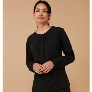 Chemise Blouse femme manches longues Henbury Ladies' Pleat Front Long Sleeved