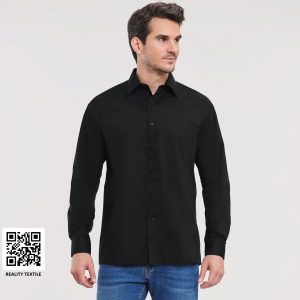 Chemise homme en polycoton Russell Collection Men's Long Sleeve Classic Polycotton Poplin Shirt