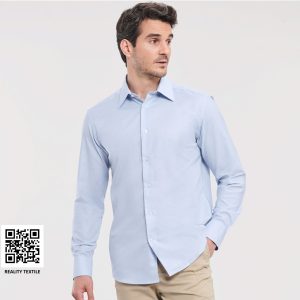 Chemise homme Oxford ajustée Russell Collection Men's Long Sleeve Tailored Shirt