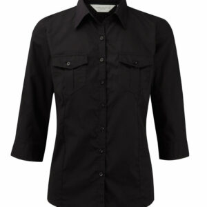 Chemise Russell Collection Ladies' Roll 3/4 Sleeve Fitted Twill Shirt