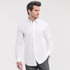 Chemise Russell Collection Men's Long Sleeve Tailored Contrast Herringbone Shirt