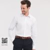 Chemise Russell Collection Men's Long Sleeve Tailored Herringbone Shirt
