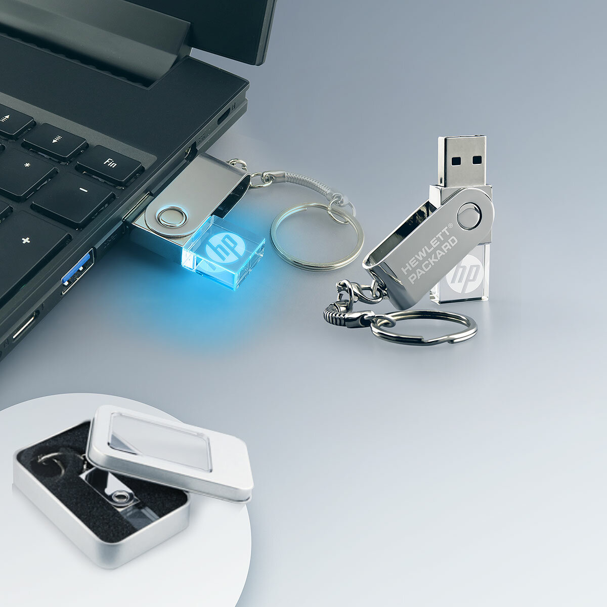 Clé USB 32Go en Métal et Verre Clé USB 32Go en Métal et Verre