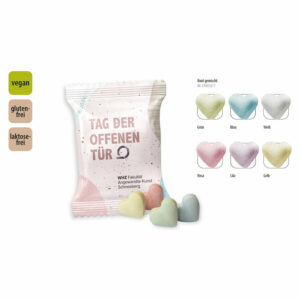 Coeurs en dextrose en sachet, 4 pièces