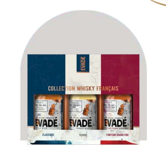 Coffret 3 × 20 cl Whisky Trilogie Évadé – Whiskies du Monde Coffret 3 × 20 cl Whisky Trilogie Évadé – Whiskies du Monde