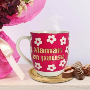Coffret Cadeau Maman d'Amour en Pause - Tasse et Sous-Tasse