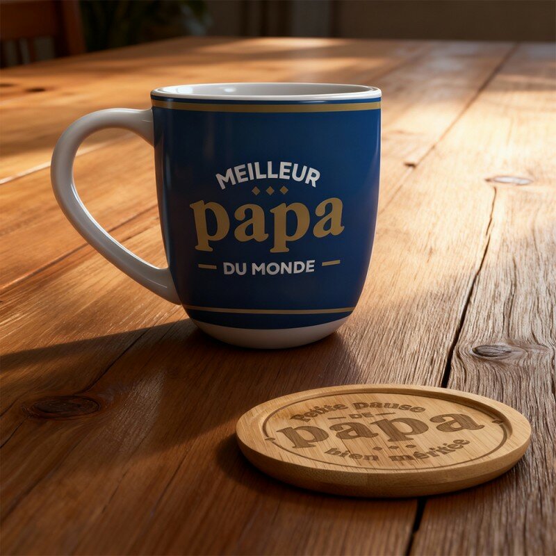 Coffret Cadeau Meilleur Papa du Monde - Tasse et Sous-Tasse Coffret Cadeau Meilleur Papa du Monde - Tasse et Sous-Tasse