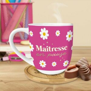 Coffret Cadeaux Maîtresse en Pause Flower - Tasse et Sous-Tasse