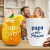 Coffret Cadeaux Papa - Verre Papa Cool & Tasse Papa en Pause