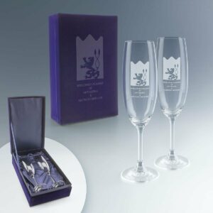 Coffret de 2 flûtes à champagne personnalisées Bohemia Cristal