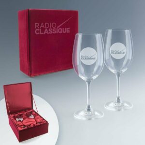 Coffret de 2 verres à vin personnalisés Bohemia Cristal