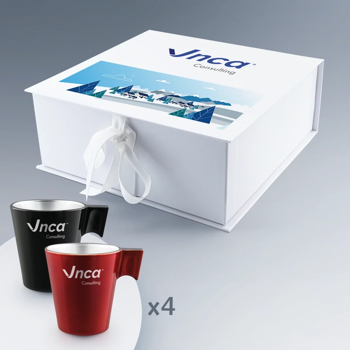 Coffret de 4 mugs Luminarc 22 cl personnalisés Coffret de 4 mugs Luminarc 22 cl personnalisés