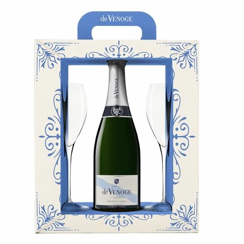 Coffret de Venoge 1 Bt Cordon Bleu Brut + 2 Flûtes Coffret de Venoge 1 Bt Cordon Bleu Brut + 2 Flûtes