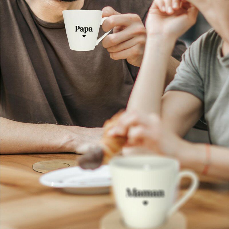 Coffret Duo Maman Papa - Tasses à Café & Sous-Tasses Bambou Coffret Duo Maman Papa - Tasses à Café & Sous-Tasses Bambou