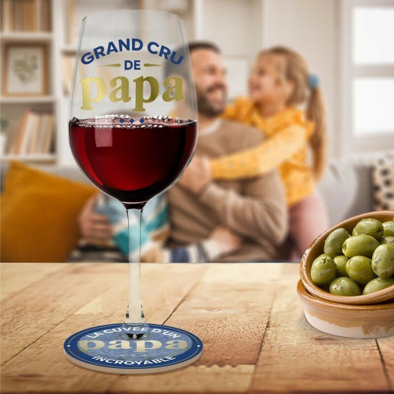 Coffret Grand Cru de Papa - Verre à Vin & Sous-Verre Coffret Grand Cru de Papa - Verre à Vin & Sous-Verre