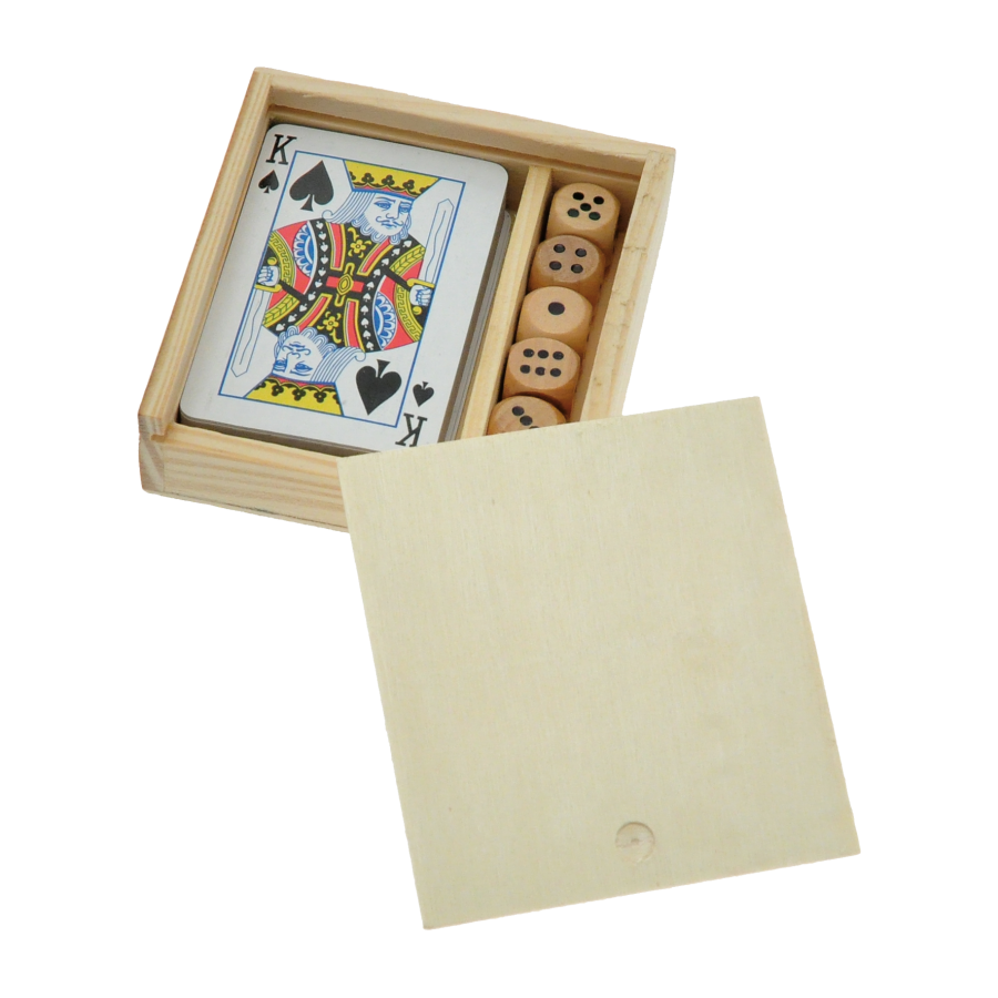 Coffret jeu de 54 cartes + des Coffret jeu de 54 cartes + des