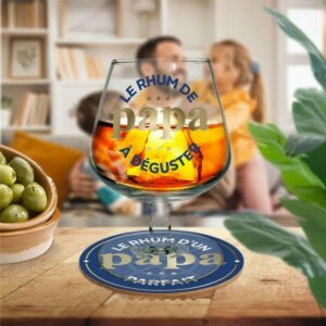 Coffret Le Rhum de Papa - Verre à Rhum & Sous-Verre
