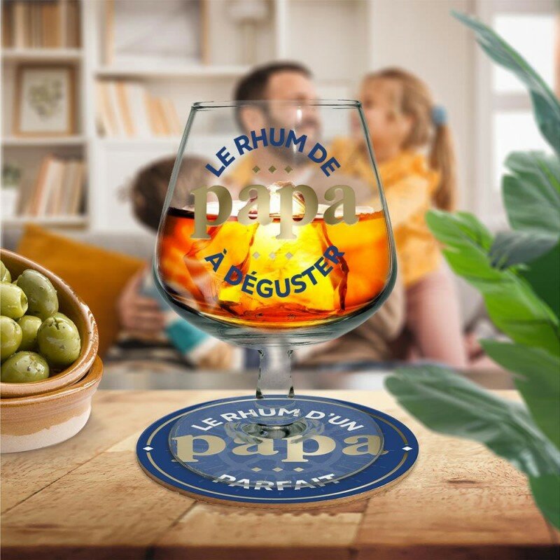 Coffret Le Rhum de Papa - Verre à Rhum & Sous-Verre