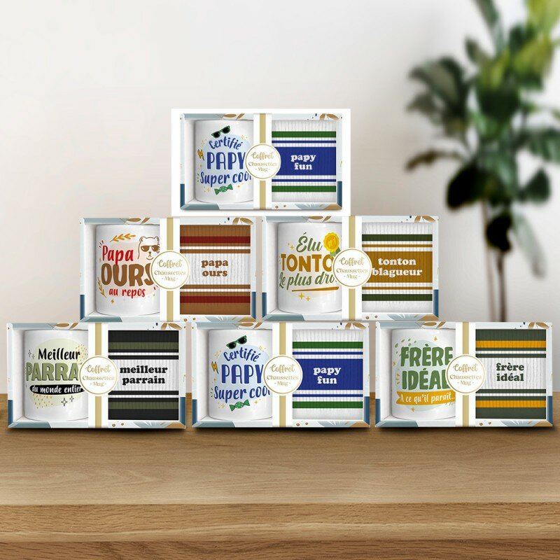 Coffret Mug et Chaussettes Famille Fantaisie pour Homme Coffret Mug et Chaussettes Famille Fantaisie pour Homme