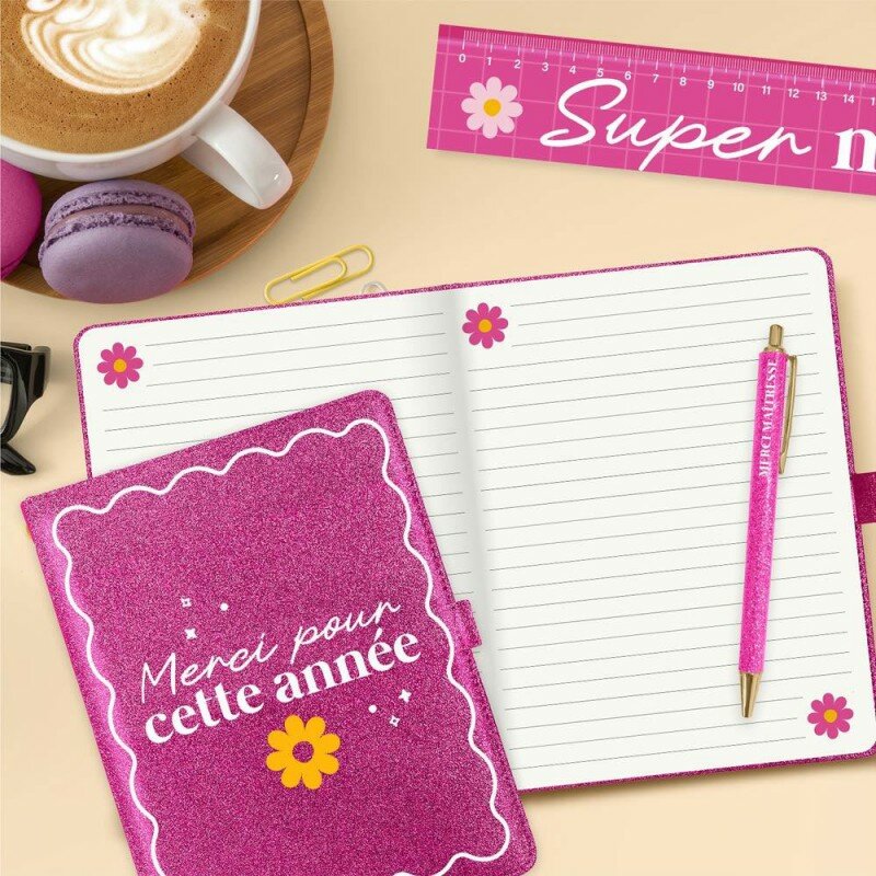 Coffret Paillettes Meilleure Maîtresse du Monde - Carnet de Notes & Stylo