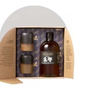Coffret whisky Akashi Meïsei et 2 tasses japonaises – Whiskies du Monde
