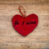 Coussin Mini Coeur Rouge Je T'Aime