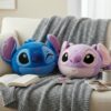 Coussin Peluche Chauffe-Mains Stitch Angel 3D Disney 3 en 1