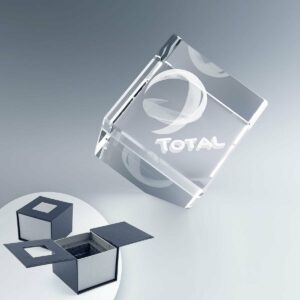 Cube à Pan-Coupé en Verre de 4 cm