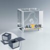 Cube en verre 4 cm personnalisé – Gravure 2D/3D