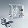 Cube en verre 5 cm personnalisé – Gravure 2D/3D